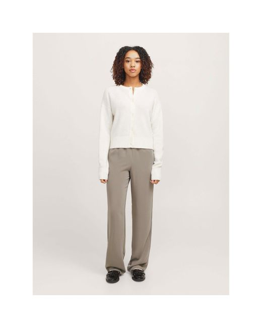 JJXX Gray Poppy High-Waisted Straight Leg Trousers