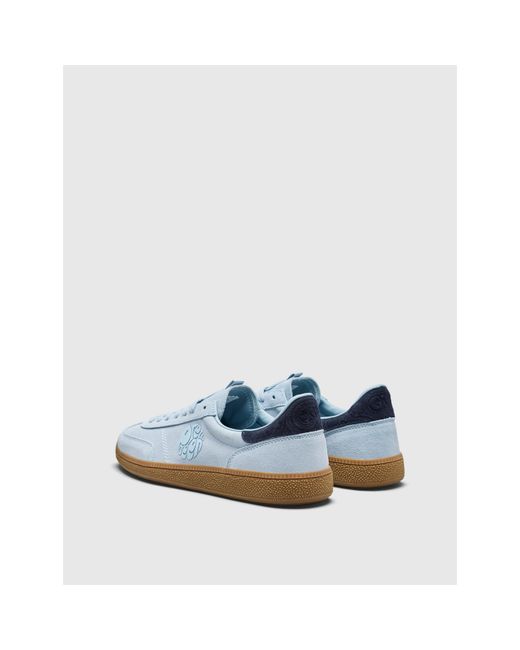Pretty Green Blue Ramblas Suede Low-Top Trainers for men