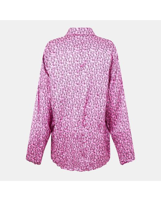 Balenciaga Purple Oxford Short Sleeve Shirt