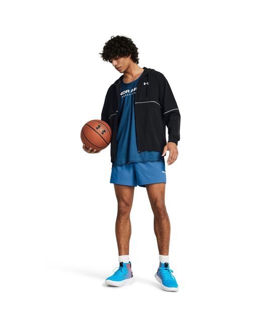 Under Armour Blue Baseline Woven Performance Hoodie for men