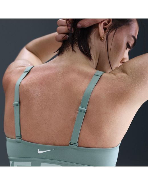 Nike Gray Indy Plunge Non Wired Medium Impact Sports Bra