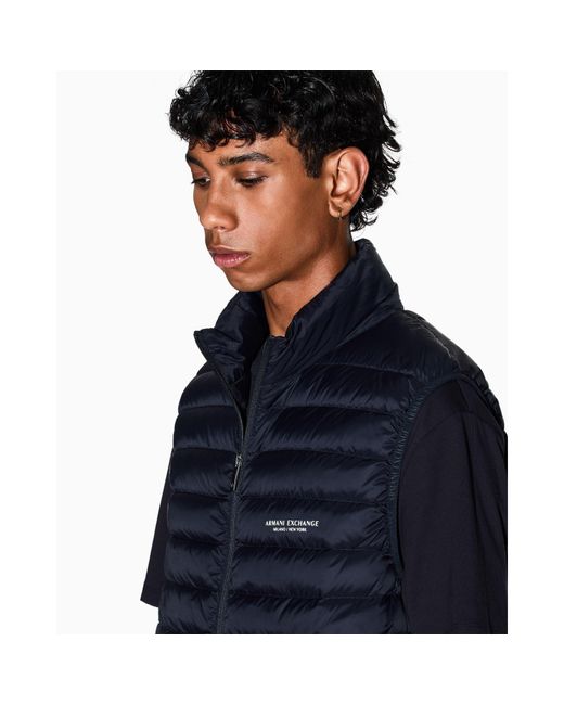 ARMANI EXCHANGE Blue Down Waistcoat for men