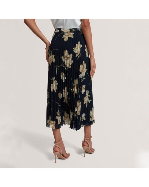 Ted Baker Blue Print Midi Skirt