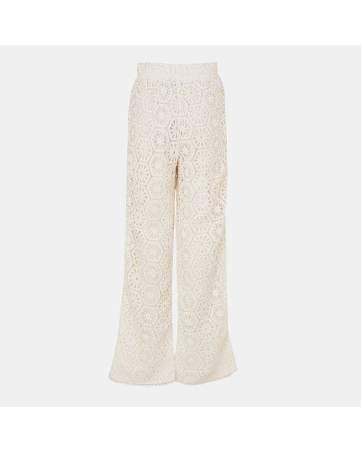 Amy Lynn White Crochet Beach Trouser