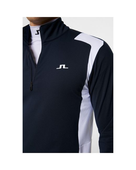 J.Lindeberg Blue Lukas Quarter-Zip Pullover Jumper for men