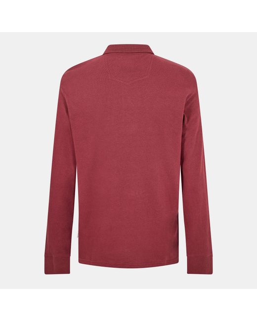 Peter Werth Red Barone Long Sleeve Polo Shirt for men