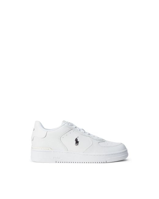 Polo Ralph Lauren White Masters Court Suede Trainers