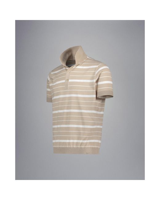 Paul & Shark Natural Stripe Short Sleeve Polo Shirt for men