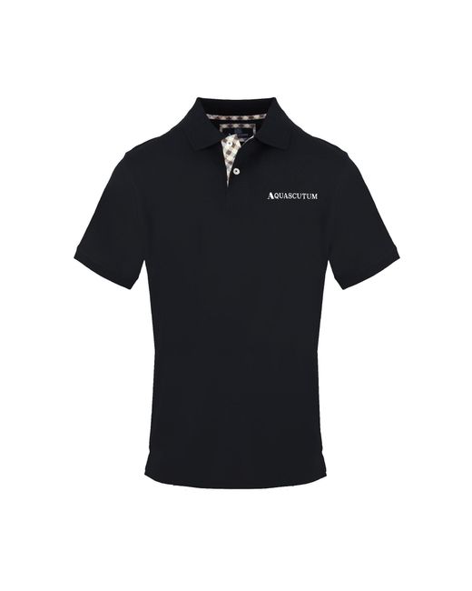 Aquascutum Black Polo Short Sleeve Polo Shirt for men