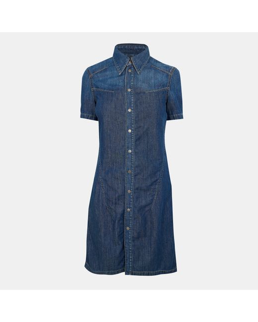DIESEL Blue Short Sleeve Dress Shirt