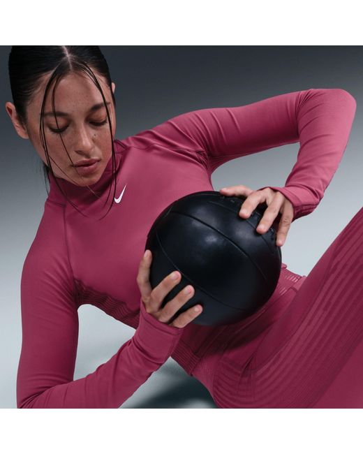 Nike Pink Long Sleeve Performance Gym Top