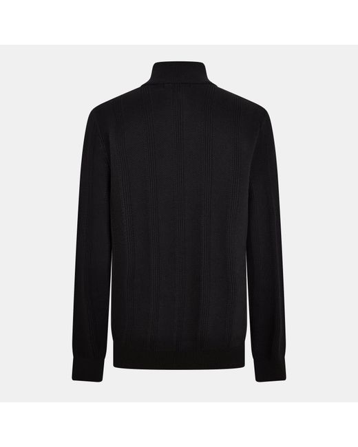 Fred Perry Natural Textured Full-Zip Knitted Top for men