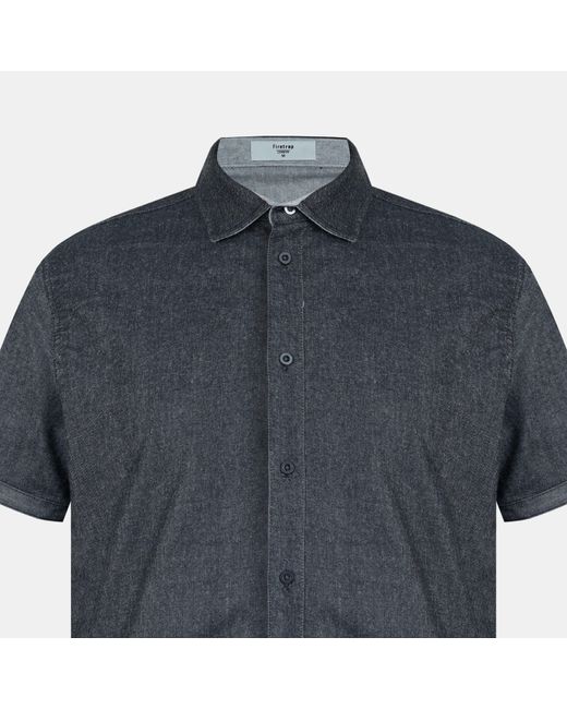 Firetrap Blue Short-Sleeve Plain Shirt for men