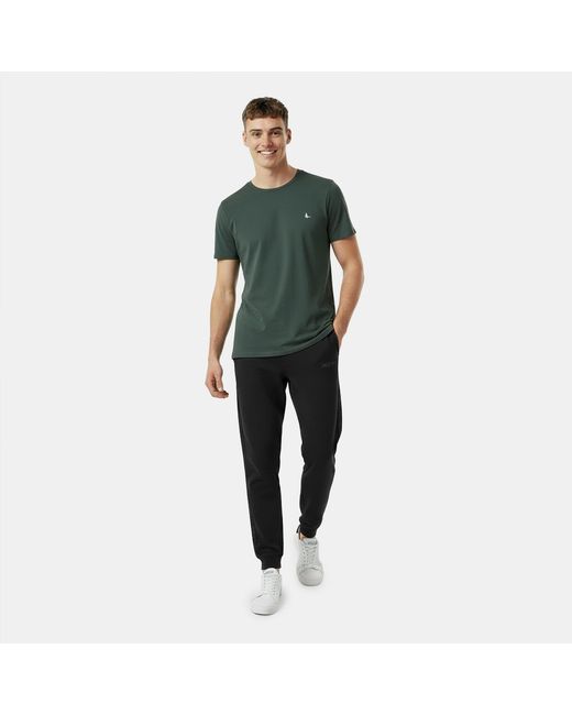 Jack Wills Black Jw Jacquard Open Hem Fleece Joggers for men