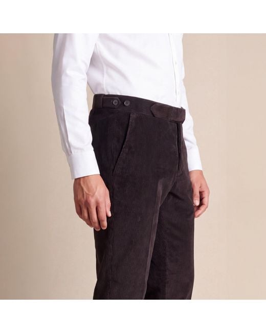 Without Prejudice Blue Norton Slim Fit Corduroy Suit Trousers for men
