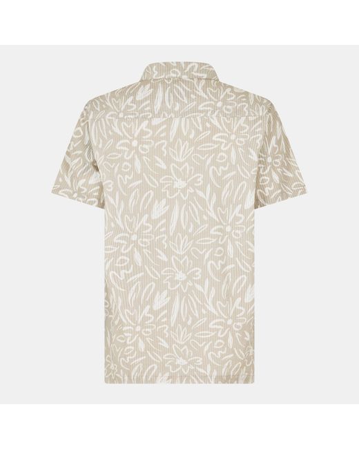 Threadbare Natural Dalo Short-Sleeve Patterned Shirt for men