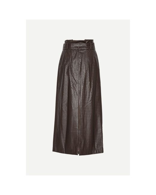 ROTATE BIRGER CHRISTENSEN Brown Dax Midi Skirt