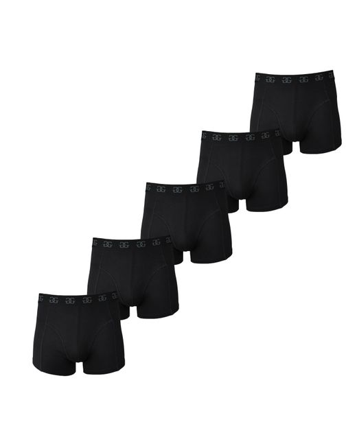 GIORGIO Black Essential 5-Pack Trunks for men