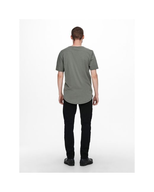 Only & Sons Gray Oversized T-Shirt for men