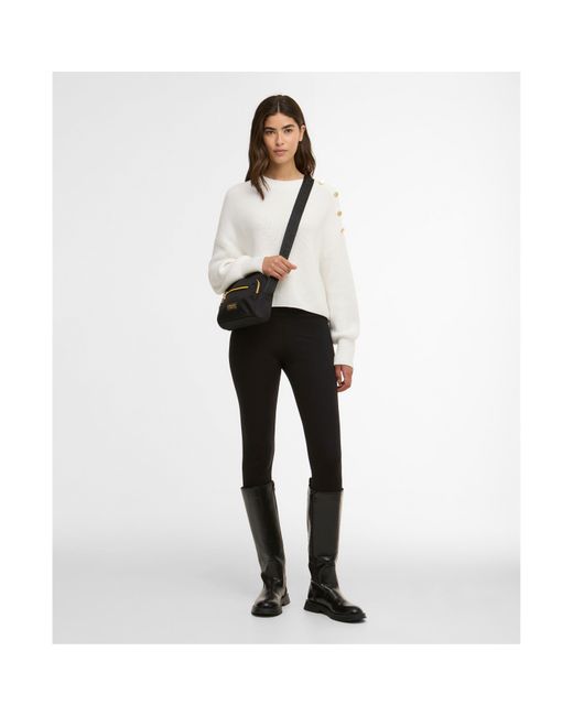 Barbour White Alexis Crew-Neck Jumper