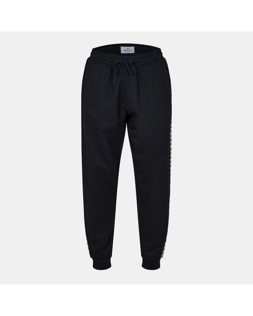 Aquascutum Blue Aquact Tape Closed Hem Fleece Joggers for men