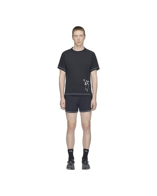 Y-3 Black X Chito Graphic Running Shorts for men