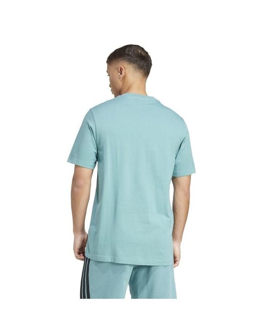 Adidas Blue Essentials Single Jersey Logo T-Shirt for men