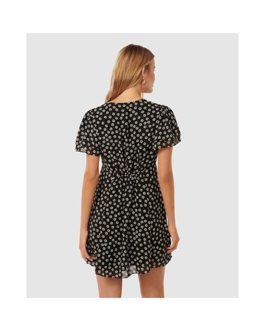 Forever New Black Pria Button Through Mini Dress