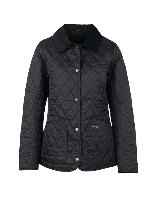 Barbour Black Annandale Diamond Quilted Long Sleeve Hip Length Jacket