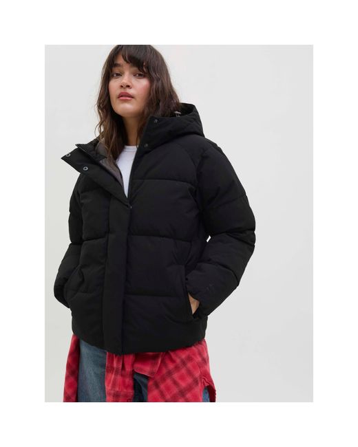 JJXX Black Global Short Puffer Jacket