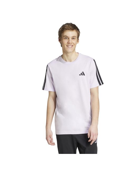 Adidas White Essentials 3-Stripes T-Shirt for men