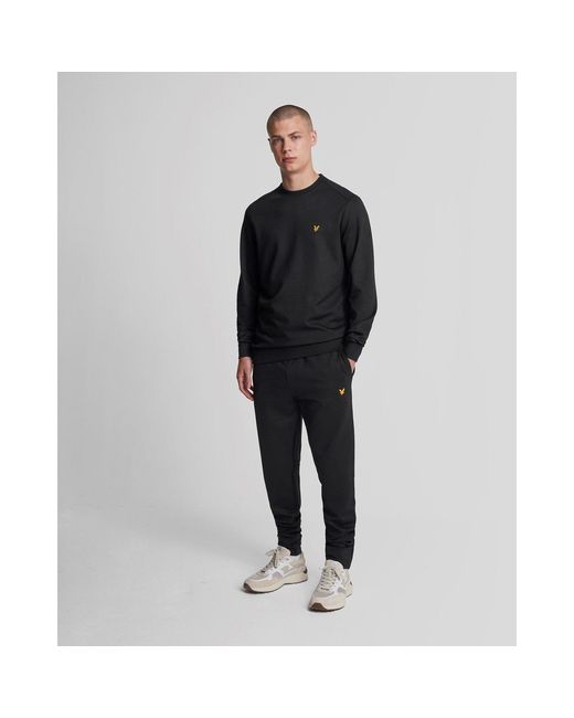 Lyle & Scott Black Closed Hem Fleece Joggers for men