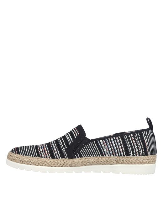 Skechers Black Engineered Woven Twin Gore Slip On Espadrilles