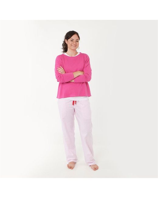 Lounge Pink Ladies Organic Brushed Cotton Lounge Trousers