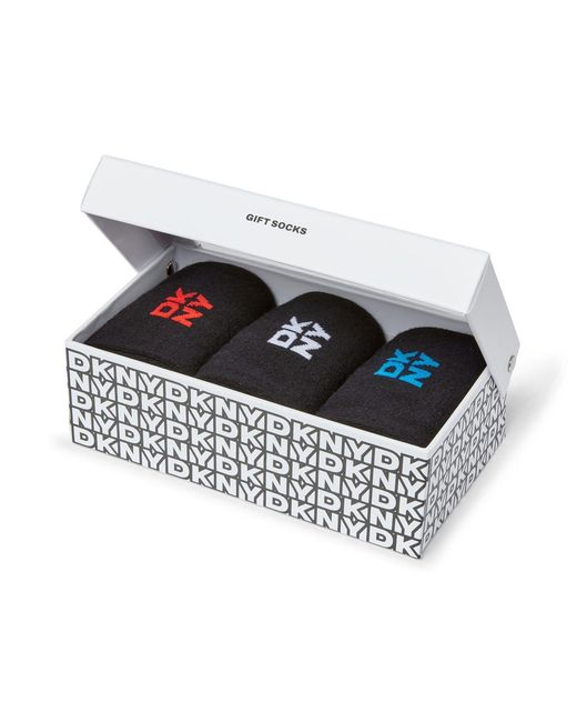 DKNY Black 3 Pack Gift Socks Fink for men