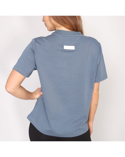 Blank Essentials Blue Blank Arched Print Puff T-Shirt Ladies