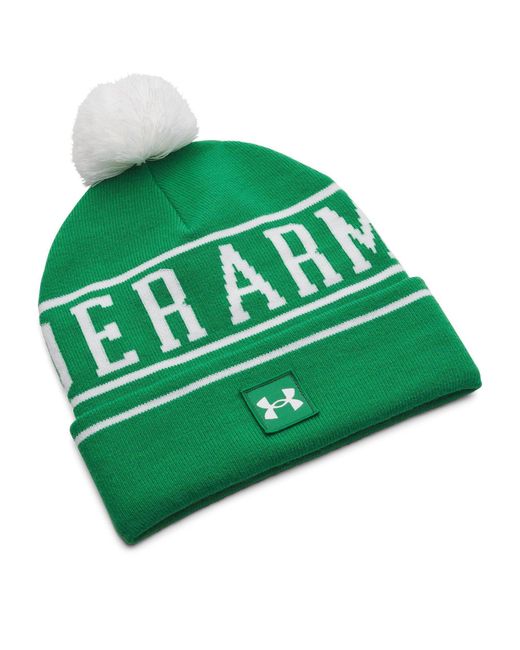 Under Armour Green Halftime Pom Beanie for men