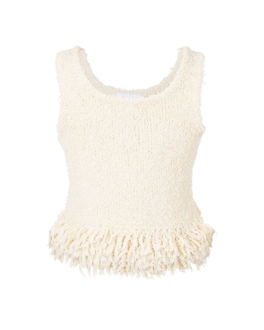 Rabanne Natural Fringe Knitted Top