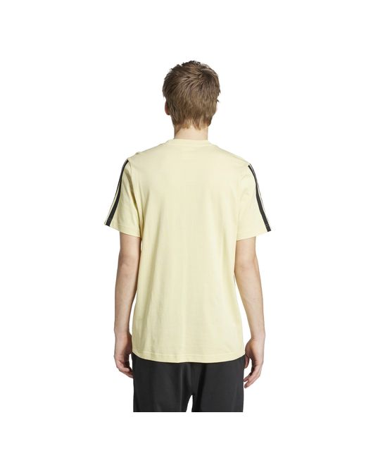 Adidas Yellow Essentials 3-Stripes T-Shirt for men