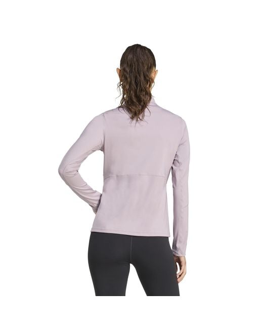 Adidas Purple Long-Sleeve Performance Gym Top
