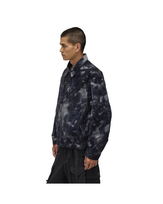Y-3 Blue All Over Print Camo Short Puffer Jacket for men