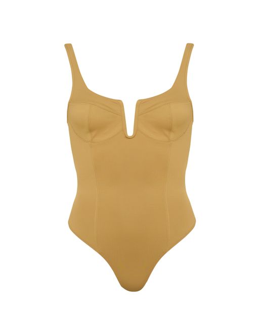GOOD AMERICAN Blue Scuba U Ring Corset Bodysuit