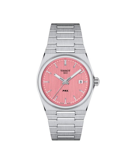 Tissot Pink Prx Stainless Steel Water Resistant Analogue Quartz Watch