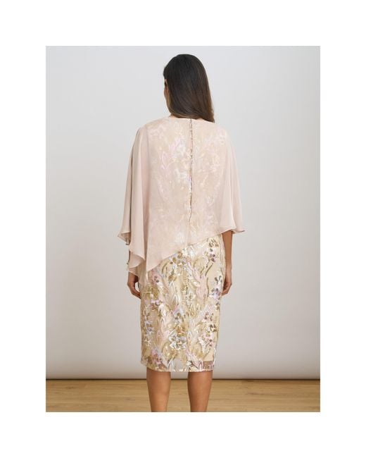 Gina Bacconi Natural Monroe Short Embroidered Dress