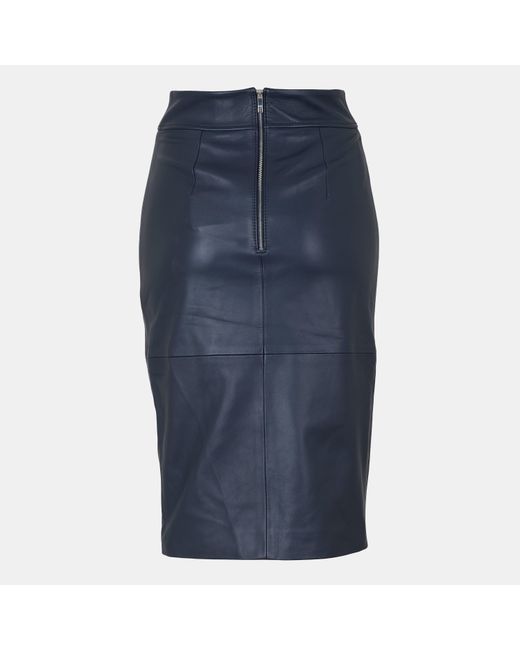 Boss Blue Setora Leather Shorts