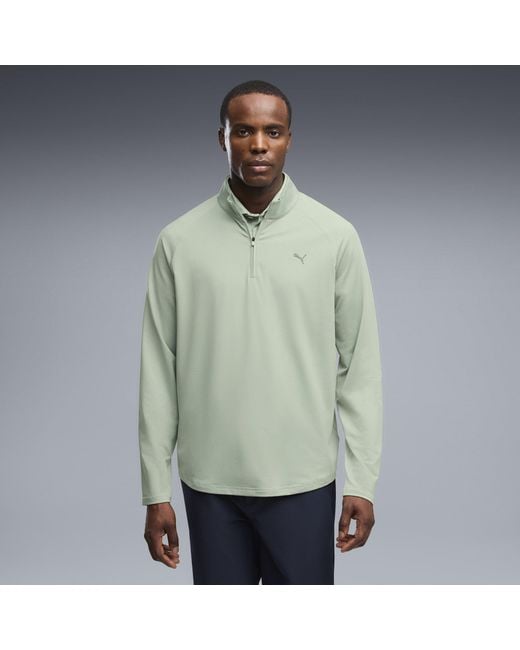 PUMA Green Pure Grid 1/4 Zip Pullover for men