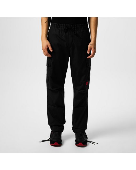 HUGO Black Ripstop Cargo Trousers for men