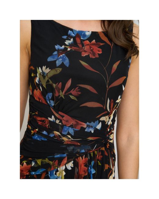 Gina Bacconi Black Sleeveless Floral Dress