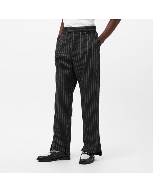 Represent Black Stepped Straight Leg Trousers for men
