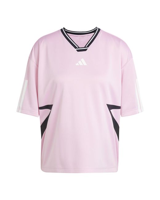 Adidas Pink Tiro Cut 3-Stripes Colorblock Boyfriend T-Shirt